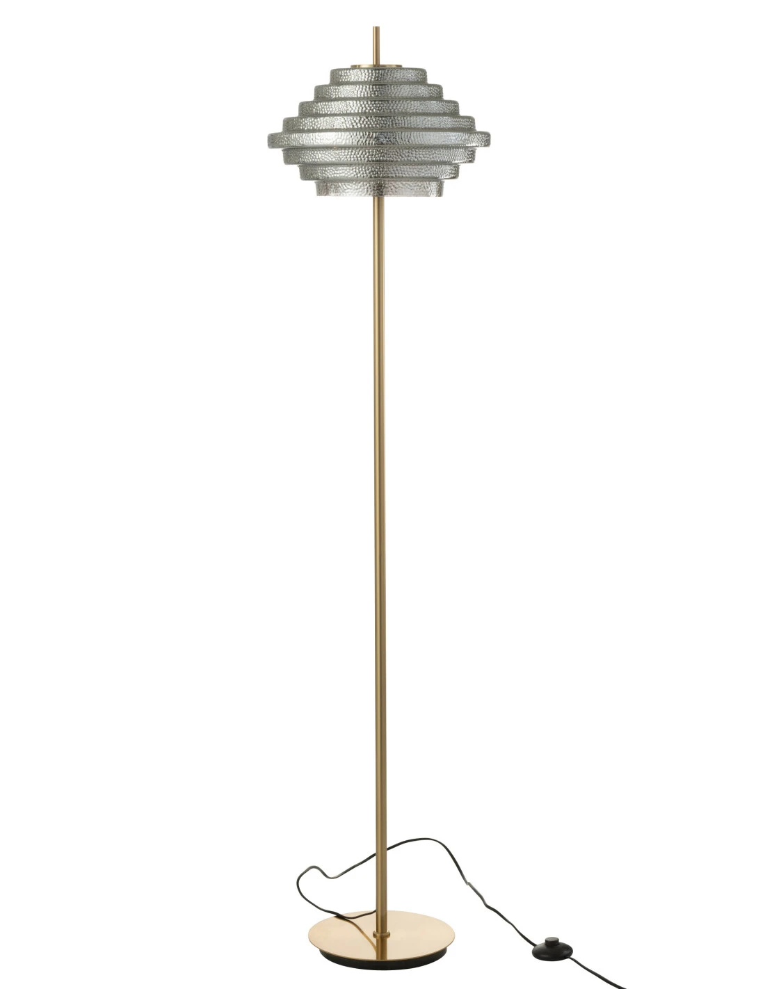 Lampe Sur Pied Led Or Métal/Verre Fumé 1 Lampe Sur Pied Led Or Métal/Verre Fumé