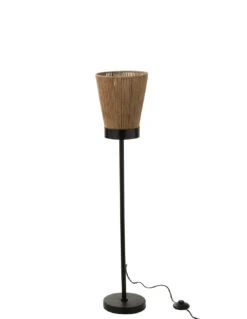 Lampe Sur Pied Luna En Jute Beige De Taille Moyenne