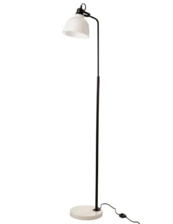 Lampe Sur Pied Magali En Acier/verre Blanc