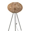 Lampe Sur Pied Trépied En Rotin/métal Marron/noir De Petite Taille