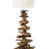 Lampe+Abat-jour Bois Flotté Naturel/Beige Moyen