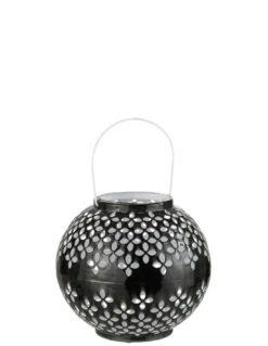 Lanterne Boule En Fer Perforé Noir