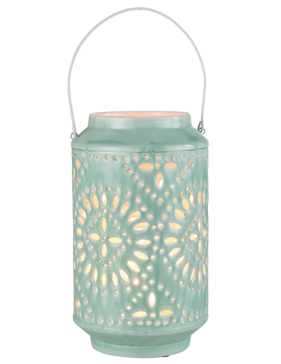 Lanterne En Fer Perforé Bleu De Haute Performance 2 Lanterne En Fer Perforé Bleu De Haute Performance – Image 2