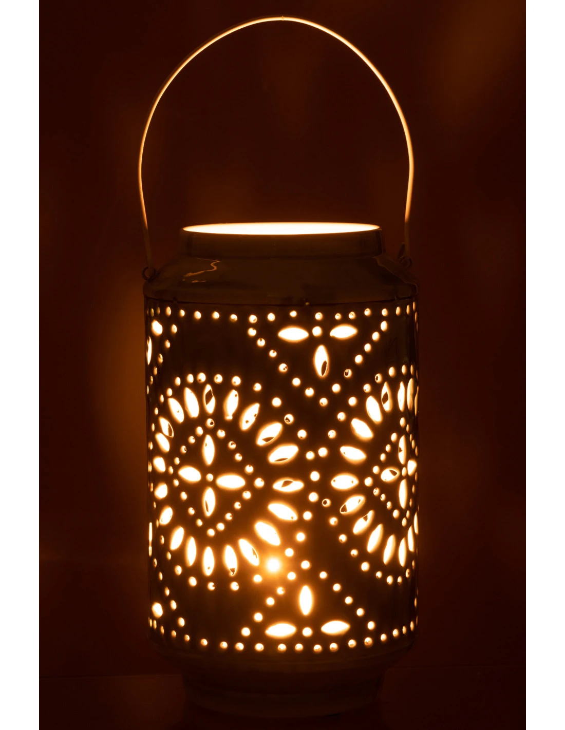 Lanterne En Fer Perforé Bleu De Haute Performance 3 Lanterne En Fer Perforé Bleu De Haute Performance – Image 3