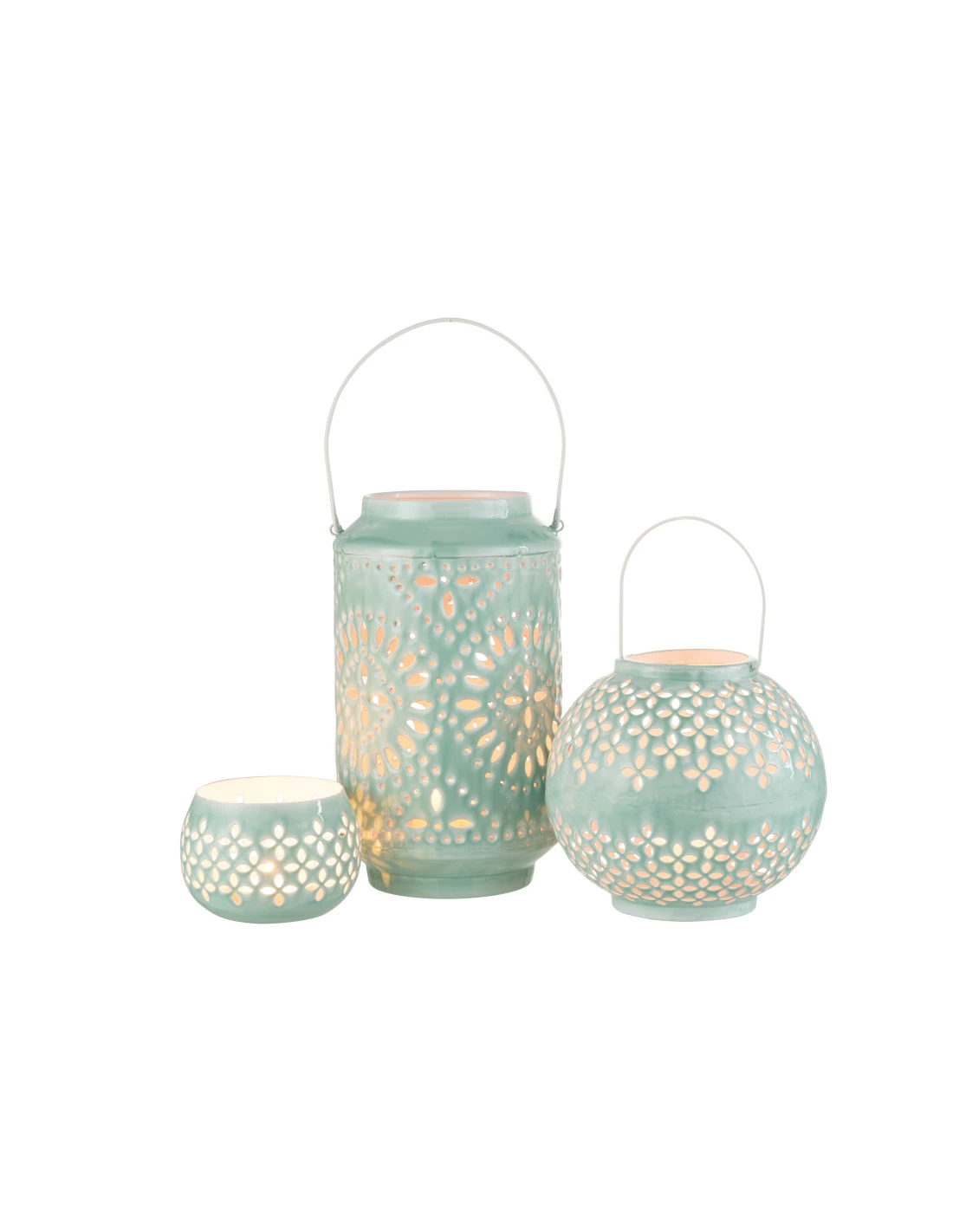 Lanterne En Fer Perforé Bleu De Haute Performance 5 Lanterne En Fer Perforé Bleu De Haute Performance – Image 5