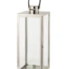 Lanterne Carrée En Métal/Verre Argenté