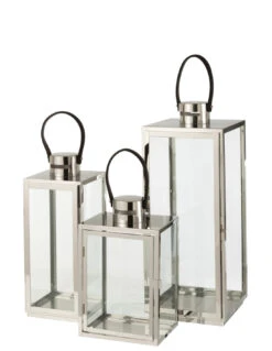 Lanterne Carrée En Métal/Verre Argenté 8 Lanterne Carrée En Métal/Verre Argenté -Magasin De Meubles De Qualité lanterne carree en metalverre argente 2