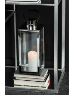 Lanterne Carrée En Métal/Verre Argenté 10 Lanterne Carrée En Métal/Verre Argenté -Magasin De Meubles De Qualité lanterne carree en metalverre argente 4