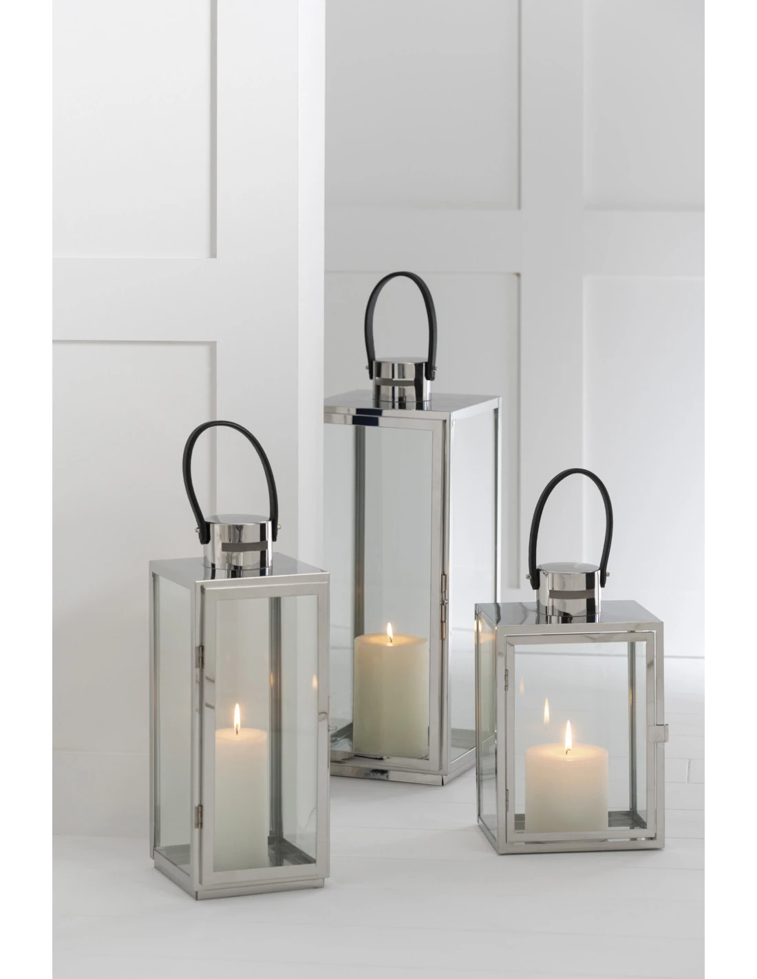 Lanterne Carrée En Métal/Verre Argenté 6 Lanterne Carrée En Métal/Verre Argenté – Image 6