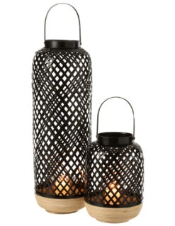 Lanterne En Bambou Noir Grande Evi -Magasin De Meubles De Qualité lanterne en bambou noir grande evi 4