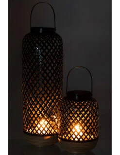 Lanterne En Bambou Noir Grande Evi -Magasin De Meubles De Qualité lanterne en bambou noir grande evi 5