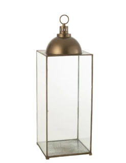 Lanterne Hagrid En Verre/fer Bronze L