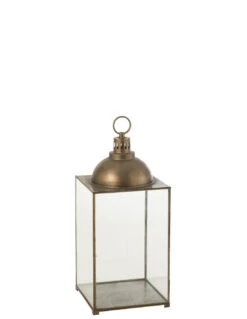 Lanterne Hagrid En Verre/fer Bronze M