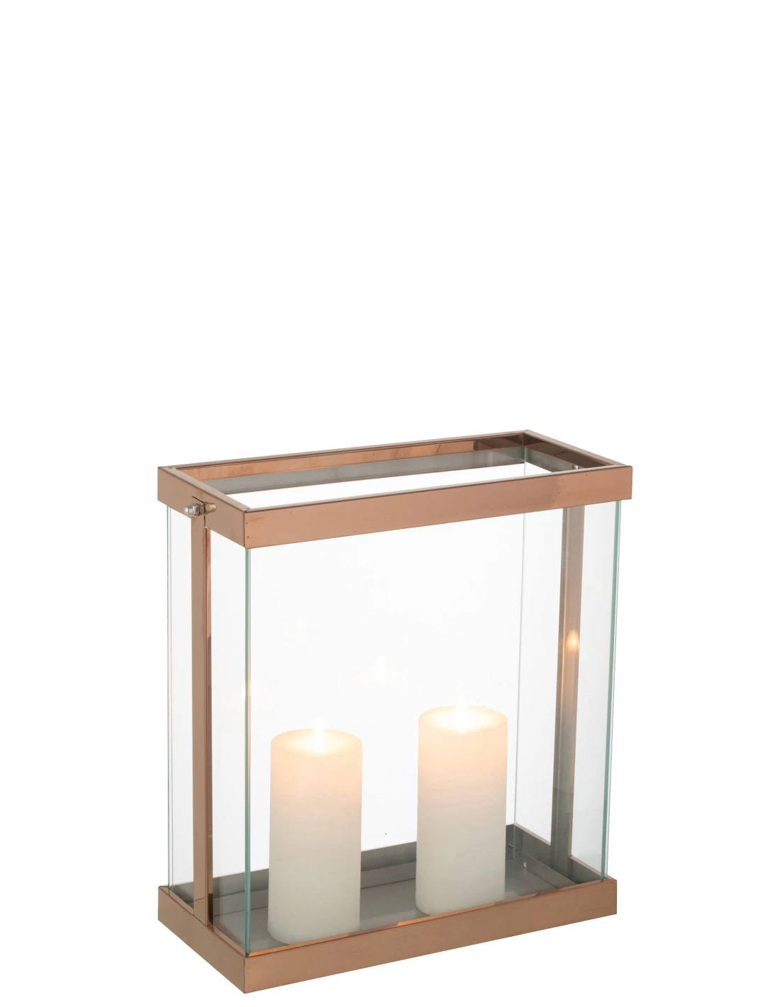 Lanterne Rectangulaire Enma En Fer/verre Cuivre Petit 2 Lanterne Rectangulaire Enma En Fer/verre Cuivre Petit – Image 2