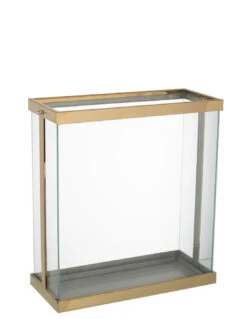 Lanterne Rectangulaire Enma En Fer/verre Doré, Grande