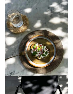 Le Set De Table Perlé - Or -Magasin De Meubles De Qualité le set de table perle or 2