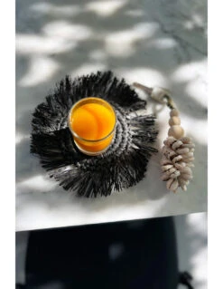 Le Sous-Verre Fringe Raffia - Noir 15 Le Sous-Verre Fringe Raffia - Noir -Magasin De Meubles De Qualité le sous verre fringe raffia noir 6