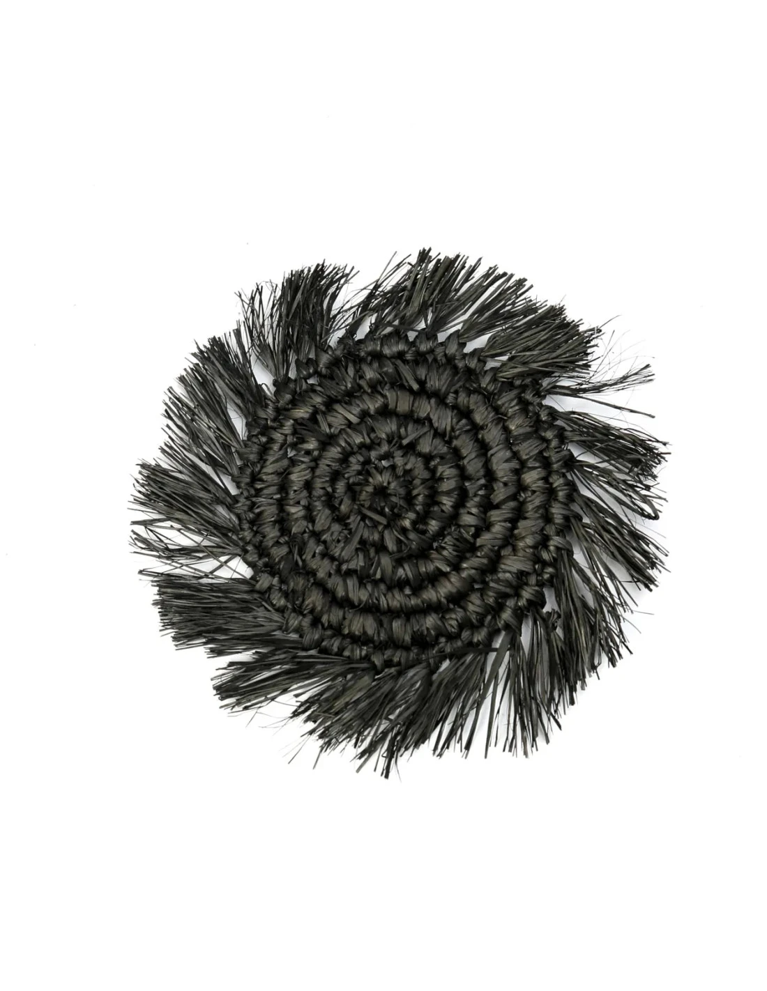 Le Sous-Verre Fringe Raffia - Noir 1 Le Sous-Verre Fringe Raffia - Noir