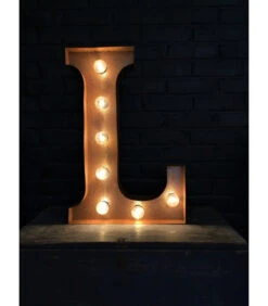 Lettre Lumineuse Métal "L" Couleur Rouille