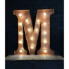 Lettre Lumineuse Métal "M" Couleur Rouille
