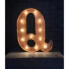 Lettre Lumineuse Métal "Q" Couleur Rouille