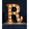 Lettre Lumineuse Métal "R" Couleur Rouille