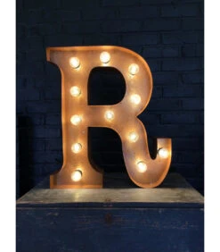 Lettre Lumineuse Métal "R" Couleur Rouille