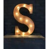 Lettre Lumineuse Métal "S" Couleur Rouille