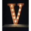 Lettre Lumineuse Métal "V" Couleur Rouille