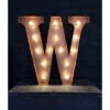 Lettre Lumineuse Métal "W" Couleur Rouille