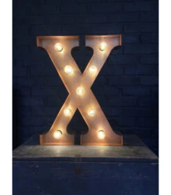 Lettre Lumineuse Métal "X" Couleur Rouille