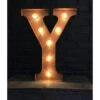 Lettre Lumineuse Métal "Y" Couleur Rouille