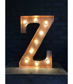 Lettre Lumineuse Métal "Z" Couleur Rouille