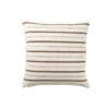 Lignes De Coussin En Coton Blanc/marron