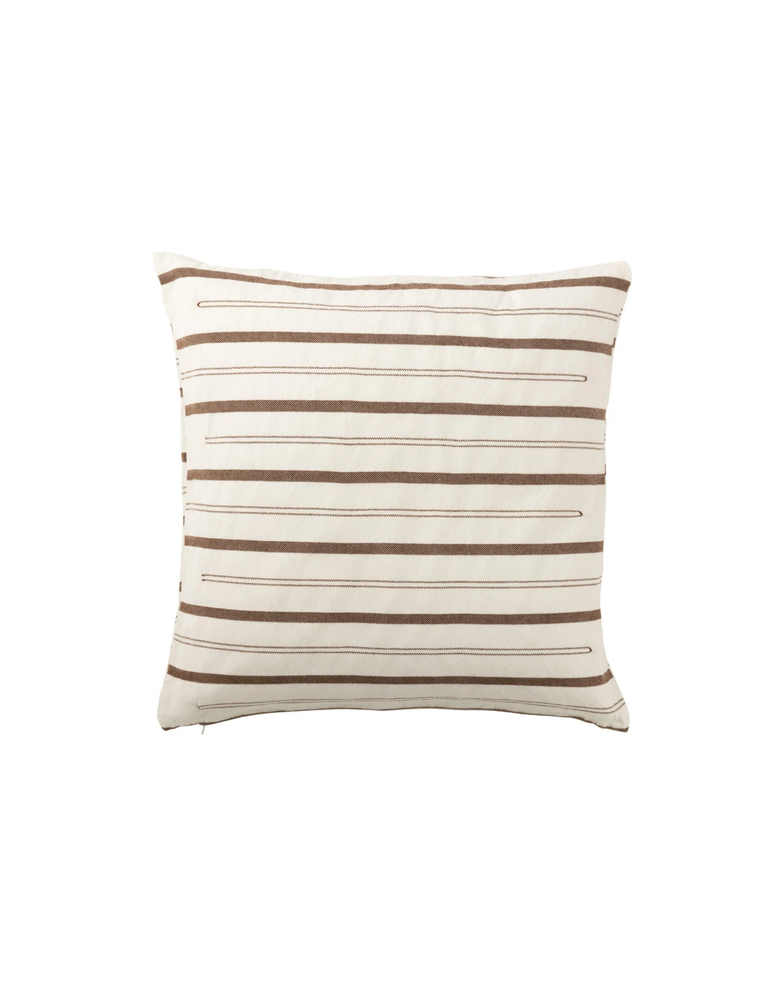 Lignes De Coussin En Coton Blanc/marron 1 Lignes De Coussin En Coton Blanc/marron