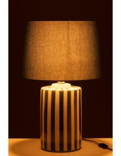Liste De Lampe + Abat-jour Listra Rayures Porcelaine Vert/Blanc -Magasin De Meubles De Qualité liste de lampe abat jour listra rayures porcelaine vertblanc 2