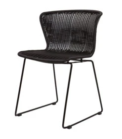 Lot De 2 Chaises Wings Noir Rotin Polyester