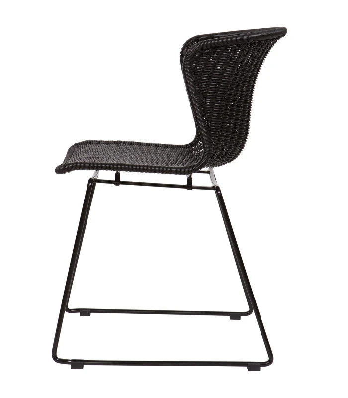 Lot De 2 Chaises Wings Noir Rotin Polyester 5 Lot De 2 Chaises Wings Noir Rotin Polyester – Image 5