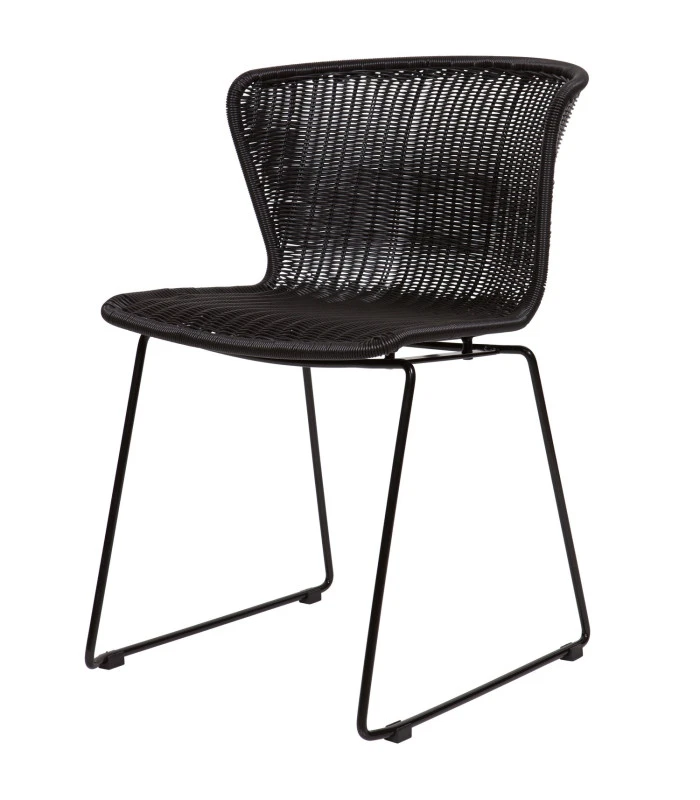 Lot De 2 Chaises Wings Noir Rotin Polyester 1 Lot De 2 Chaises Wings Noir Rotin Polyester