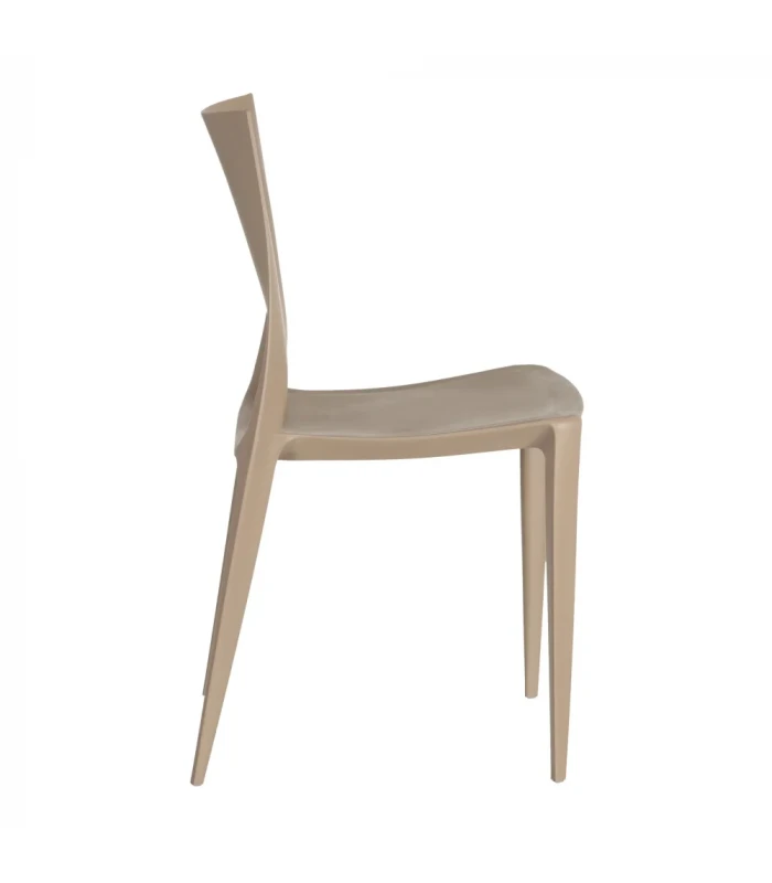 Lot De 4 Chaises Galaxy Empilables Beige 3 Lot De 4 Chaises Galaxy Empilables Beige – Image 3