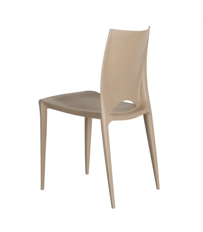 Lot De 4 Chaises Galaxy Empilables Beige 4 Lot De 4 Chaises Galaxy Empilables Beige – Image 4