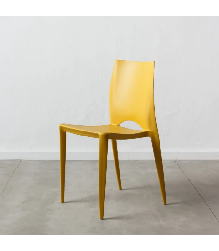 Lot De 4 Chaises Galaxy Empilables Jaune 2 Lot De 4 Chaises Galaxy Empilables Jaune – Image 2