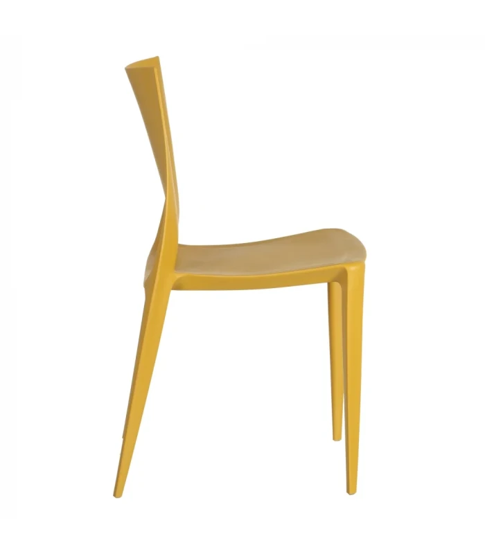 Lot De 4 Chaises Galaxy Empilables Jaune 3 Lot De 4 Chaises Galaxy Empilables Jaune – Image 3