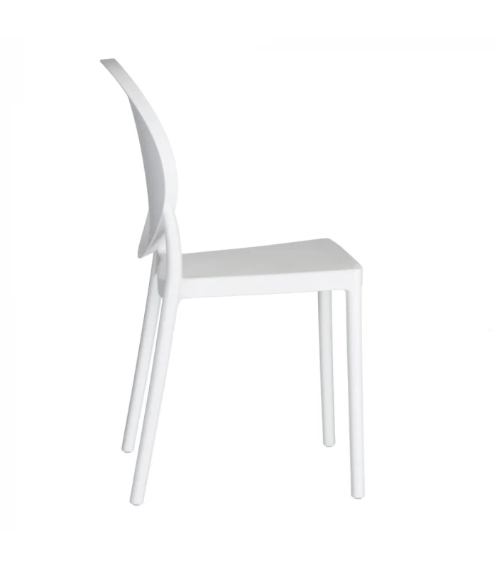 Lot De 4 Chaises Médaillon Empilables Blanc 3 Lot De 4 Chaises Médaillon Empilables Blanc – Image 3