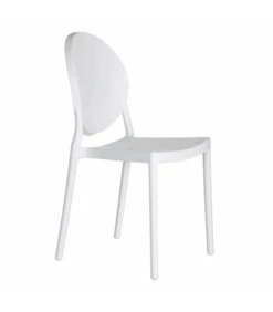 Lot De 4 Chaises Médaillon Empilables Blanc