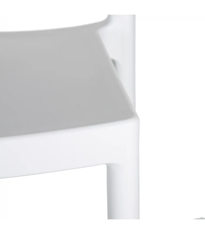 Lot De 4 Chaises Médaillon Empilables Blanc 7 Lot De 4 Chaises Médaillon Empilables Blanc – Image 7