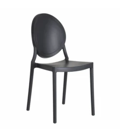 Lot De 4 Chaises Médaillon Empilables Gris Foncé