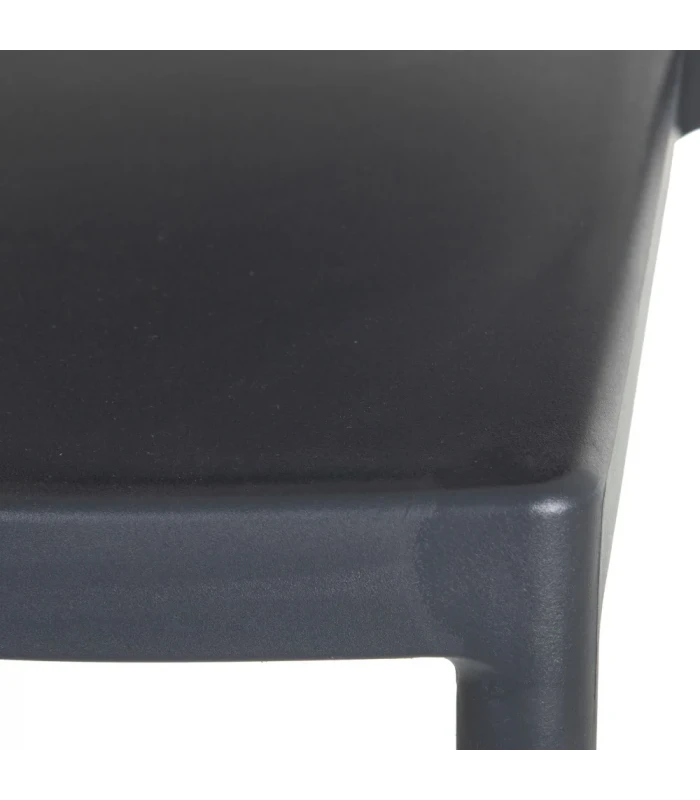 Lot De 4 Chaises Médaillon Empilables Gris Foncé 5 Lot De 4 Chaises Médaillon Empilables Gris Foncé – Image 5