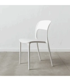 Lot De 4 Chaises Sole Empilables Blanches -Magasin De Meubles De Qualité lot de 4 chaises sole empilables blanches 2