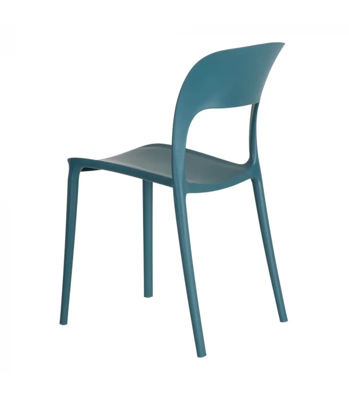 Lot De 4 Chaises Sole Empilables Bleu 4 Lot De 4 Chaises Sole Empilables Bleu – Image 4